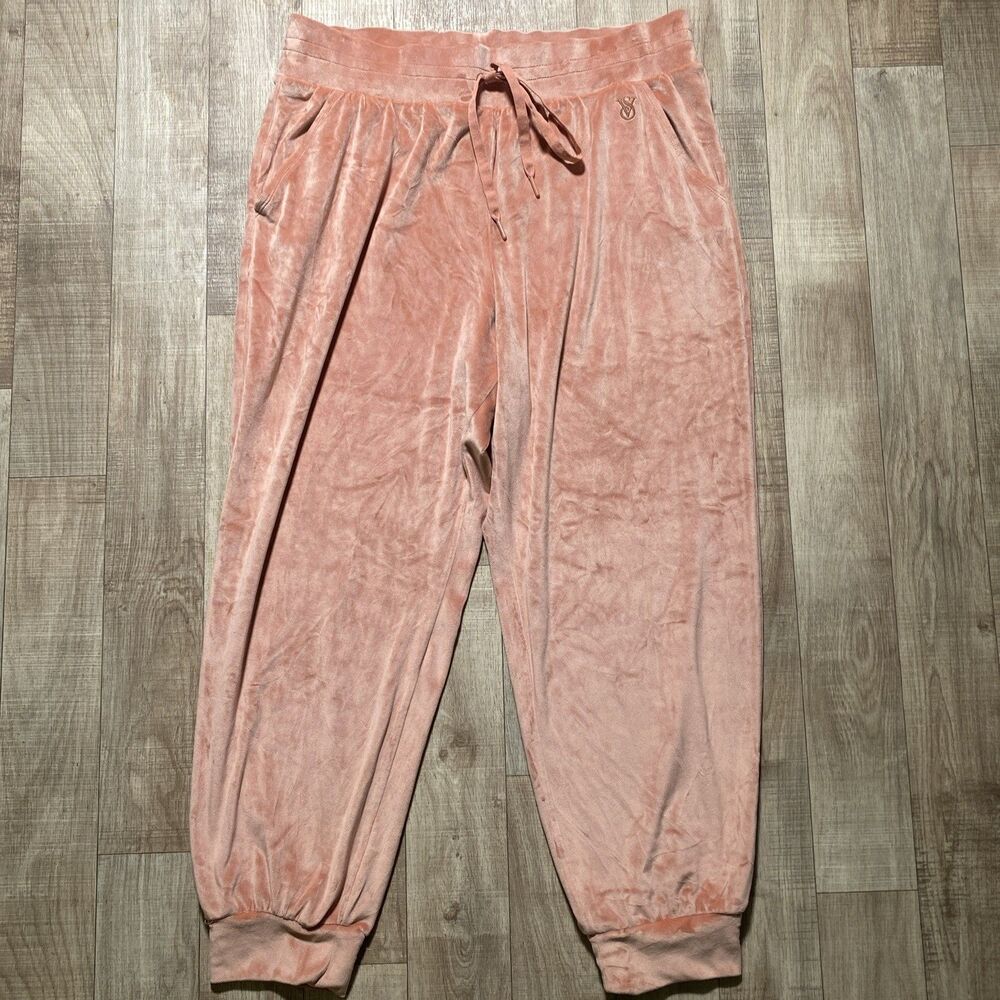 VICTORIA'S SECRET PINK Velour Jogger VS Soft Velvet Pants XL Y2K